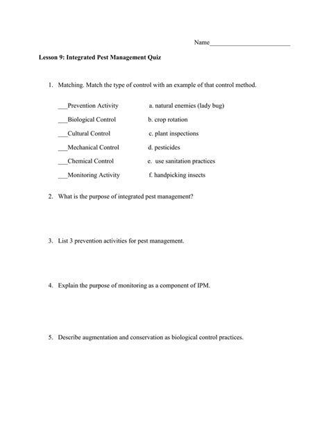 Without good <strong>pest</strong> control measures in place, your business is. . Basic pest management in the school and childcare settings quiz answers